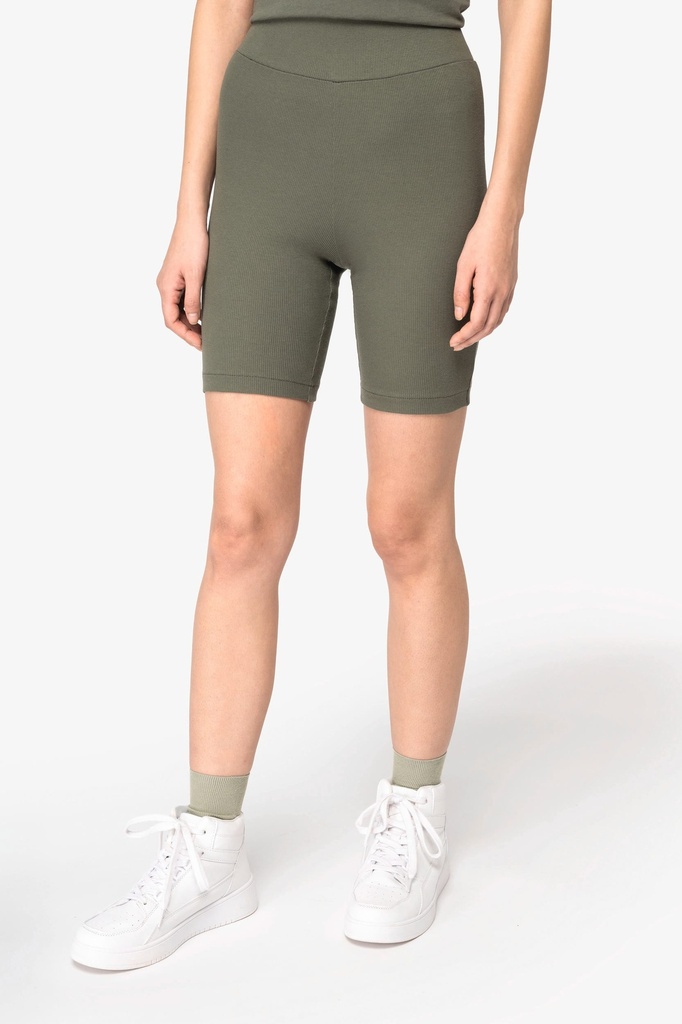 [NS744-OrganicKhaki-XS] NS744 - Short écoresponsable côtelé femme - OrganicKhaki (XS)