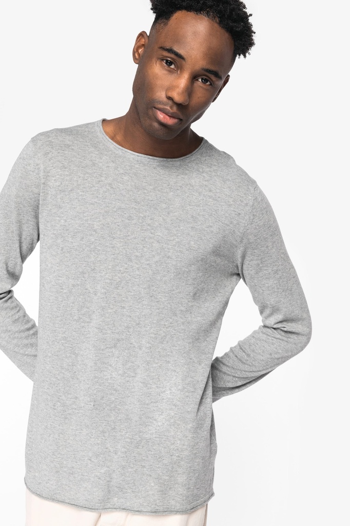 [NS900-MoonGreyHeather-S] NS900 - Pull léger écoresponsable homme - MoonGreyHeather (S)