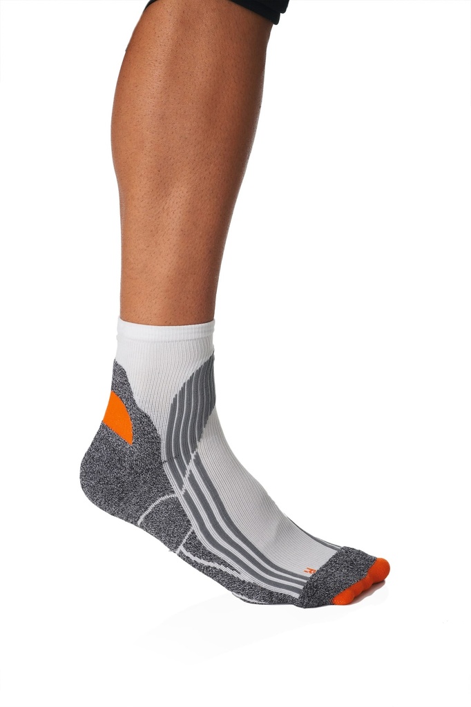 PA035 - Chaussettes de running unisexe - White_Grey_Orange