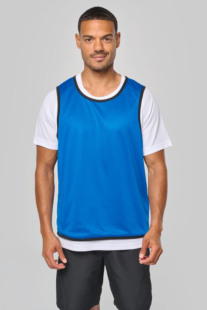 [PA044-SportyNavy_White-S/M] PA044 - Chasuble de rugby réversible unisexe - SportyNavy_White (S/M)
