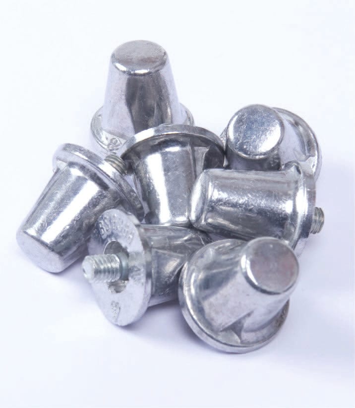 [PA066-Silver-13mm] PA066 - Pack de 100 crampons alu coniques  - Silver (13 mm)