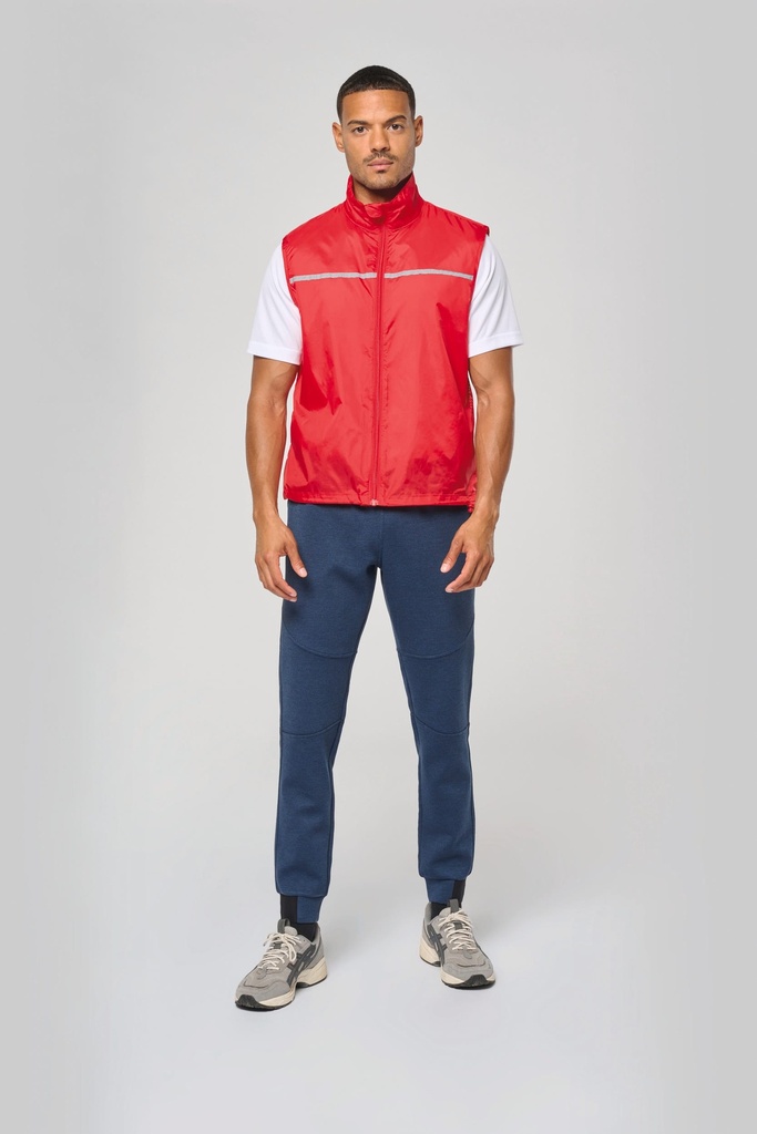 [PA234-Red-S] PA234 - Runner - gilet d'entraînement dos filet unisexe - Red (S)