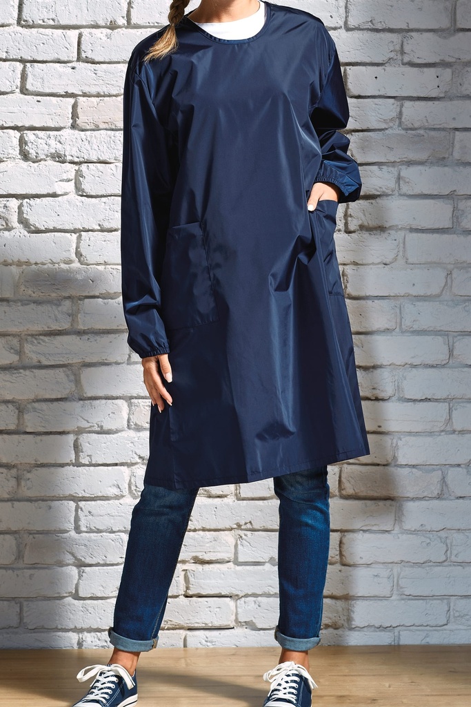 [PR118-Navy-S/M] PR118 - Robe de salon imperméable double attache - Navy (S/M)