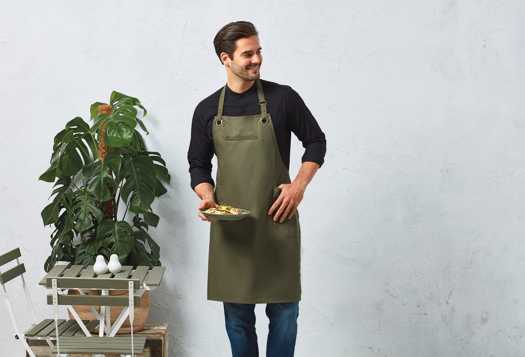 PR121 - Tablier contrasté écoresponsable "Barley" - Khaki_Brown