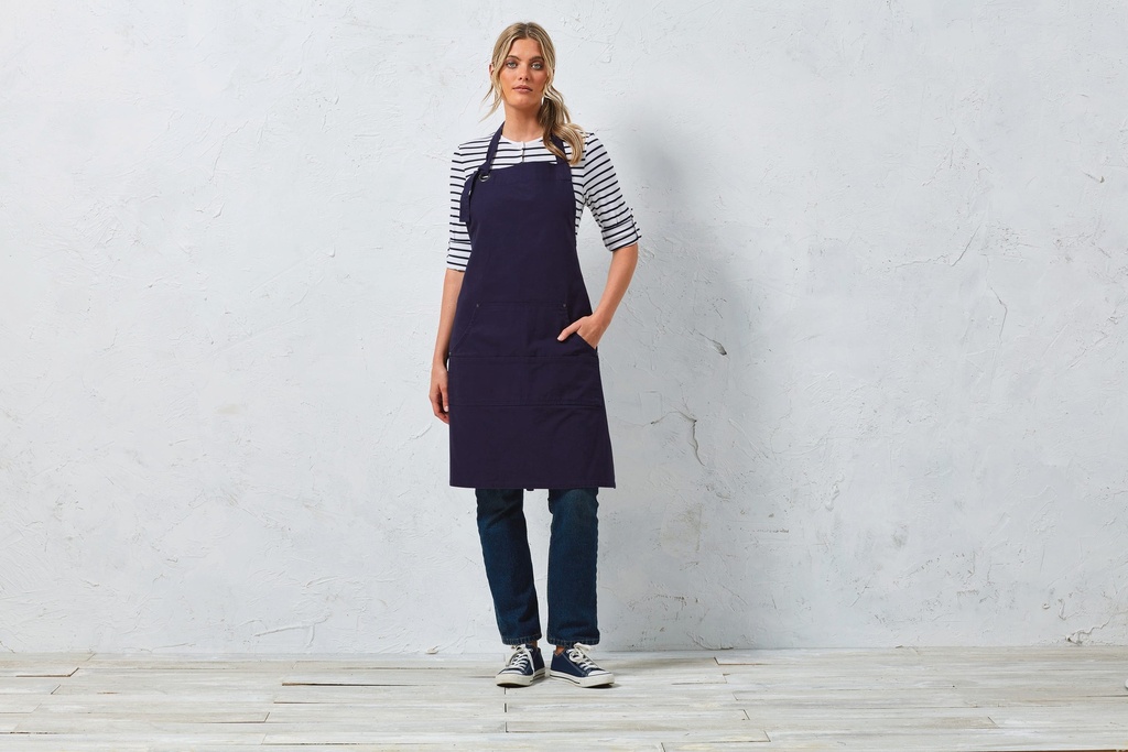 [PR137-Navy-OneSize] PR137 - Tablier à bavette "Calibre" - Navy