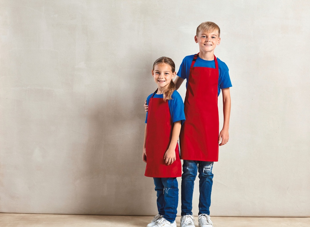 [PR145-Black-Enfant3-6ans] PR145 - Tablier à bavette imperméable "Essential"  - Black (Enfant 3-6 ans)