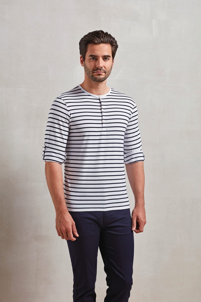 [PR218-White-XS] PR218 - T-shirt homme "Long John" - White (XS)