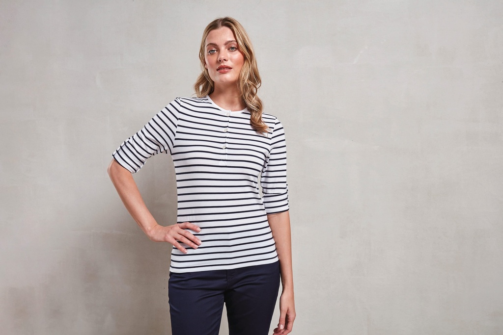 PR318 - T-shirt femme "Long John" - White