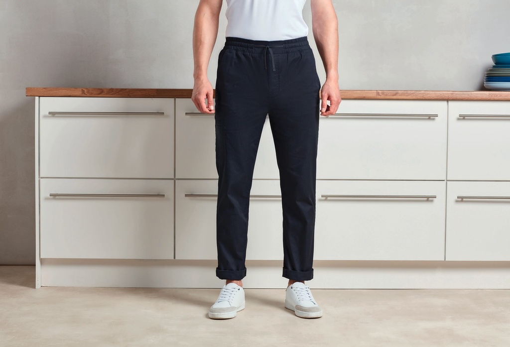 [PR557-Black-S] PR557 - Pantalon cargo recyclé Chef - Black (S)