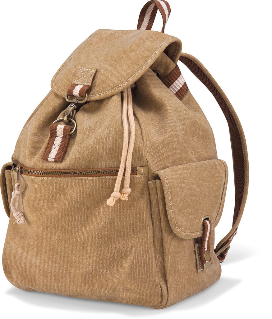 [QD612-VintageOxfordNavy-OneSize] QD612 - Sac à dos vintage en toile - VintageOxfordNavy