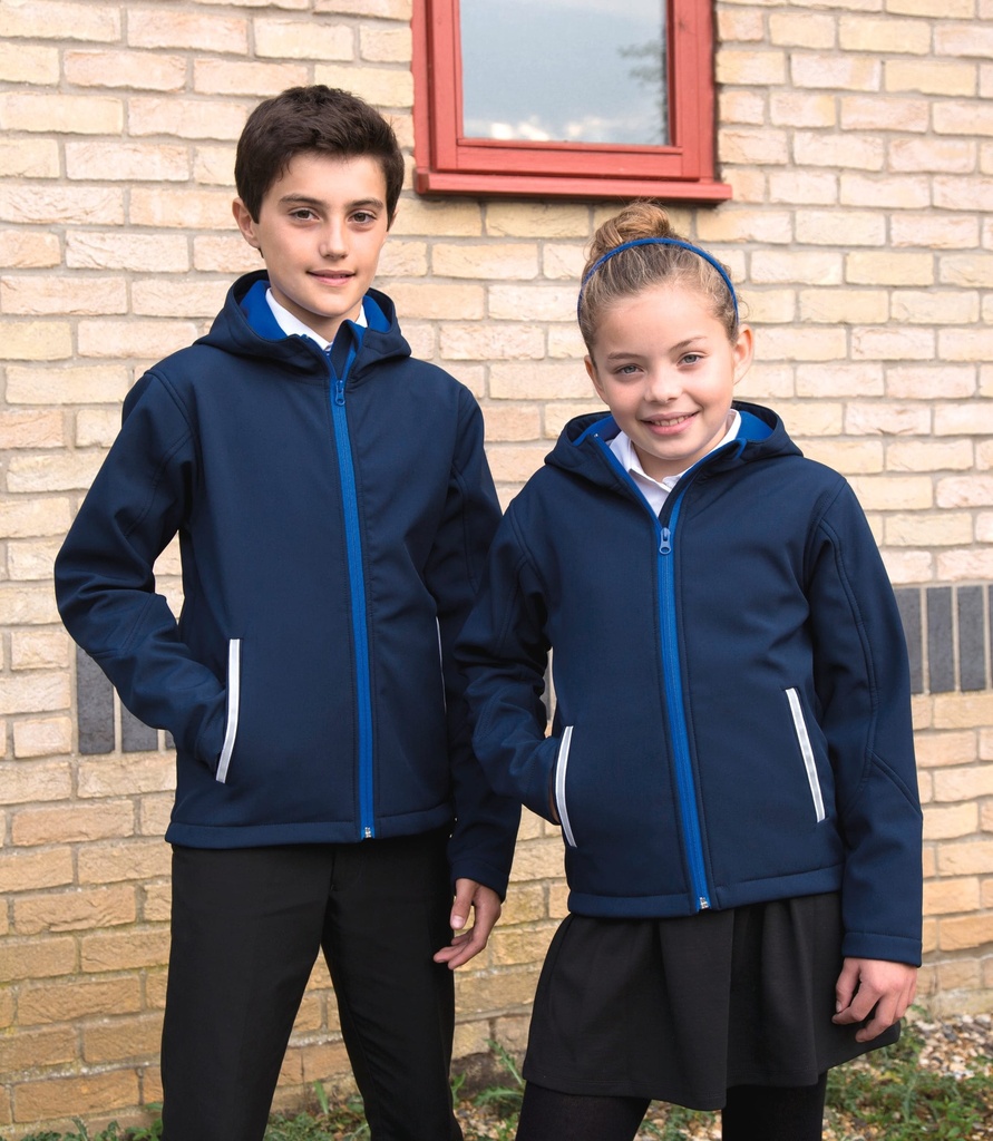[R224JY-Navy_RoyalBlue-7/8ans] R224JY - Veste Softshell Capuche Enfant - Navy_RoyalBlue (7/8 ANS)