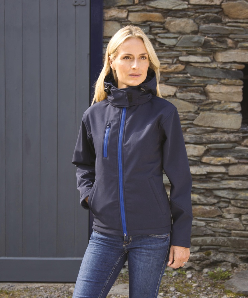 [R230F-Navy_Royal-S] R230F - Veste Softshell Capuche Femme TX Performance - Navy_Royal (S)