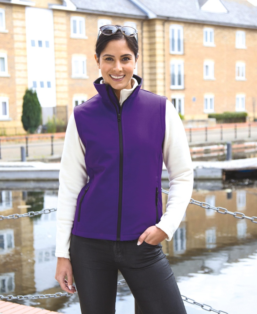 [R232F-Red_Black-XS] R232F - Bodywarmer Softshell Femme Printable - Red_Black (XS)