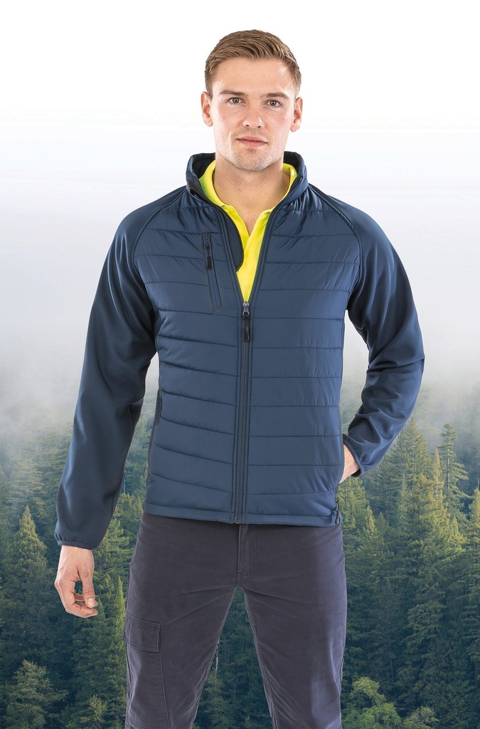 R237X - Veste softshell rembourrée black compass recyclée - Navy_Red