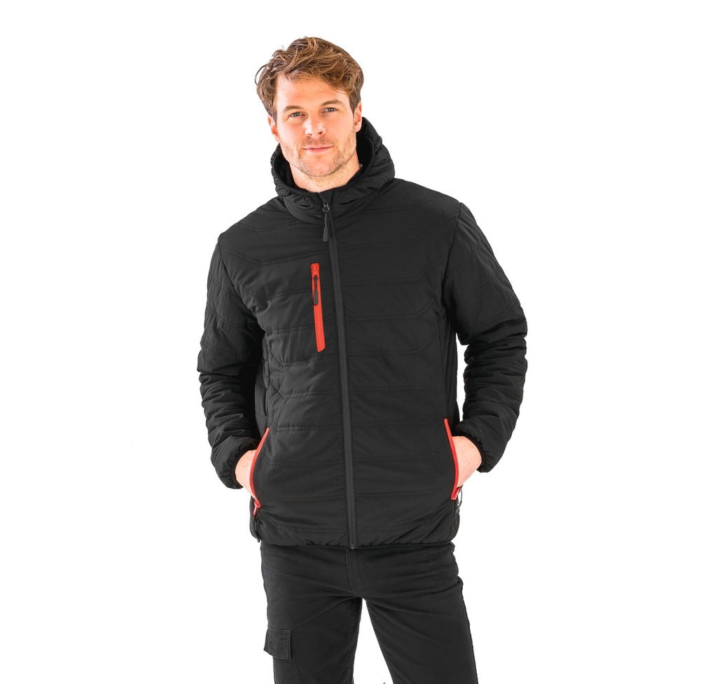 [R240X-Black_Lime-XS] R240X - Veste matelassée black compass recyclée - Black_Lime (XS)