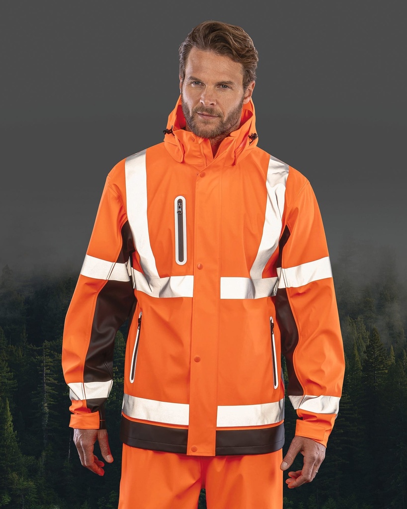 [R507X-FluorescentOrange_Black-S] R507X - Veste Prism PU Safe & Dry  - FluorescentOrange_Black (S)