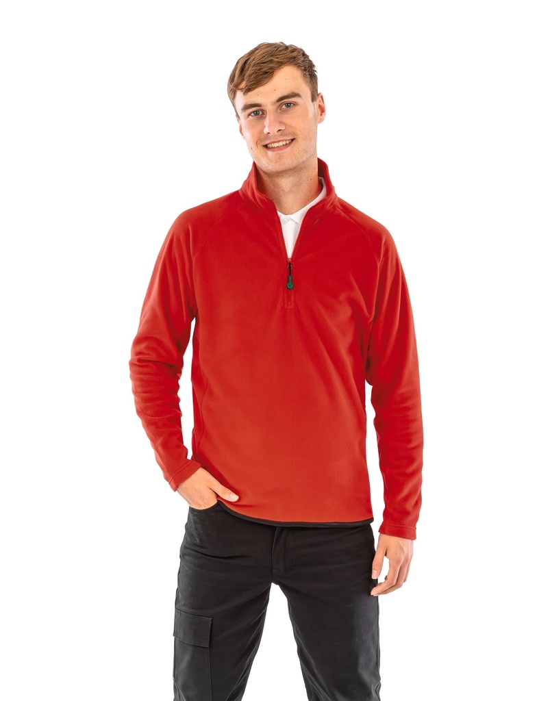 [R905X-Red-S] R905X - Micropolaire recyclée col zippé - Red (S)