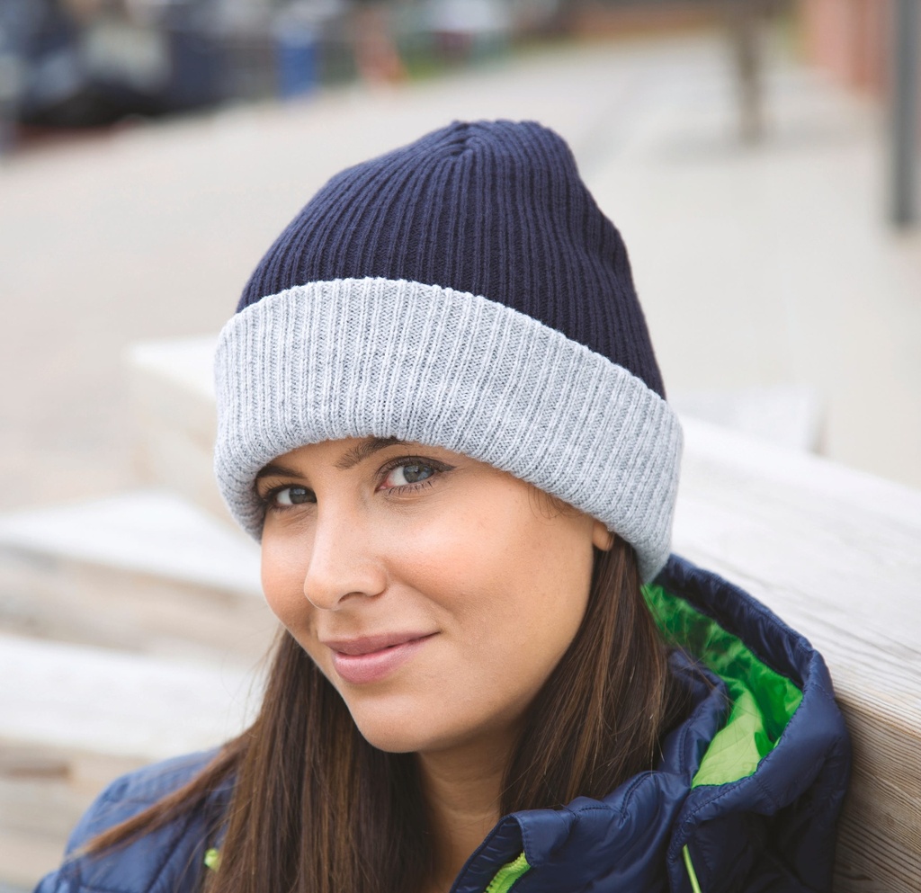 [RC378X-Teal_Grey-OneSize] RC378X - Bonnet tressé - Teal_Grey