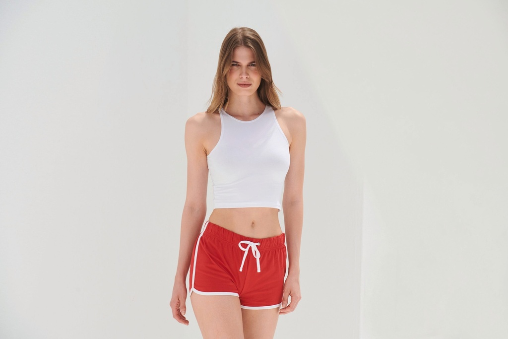 SK069 - Short Femme Rétro - BrightPink_White