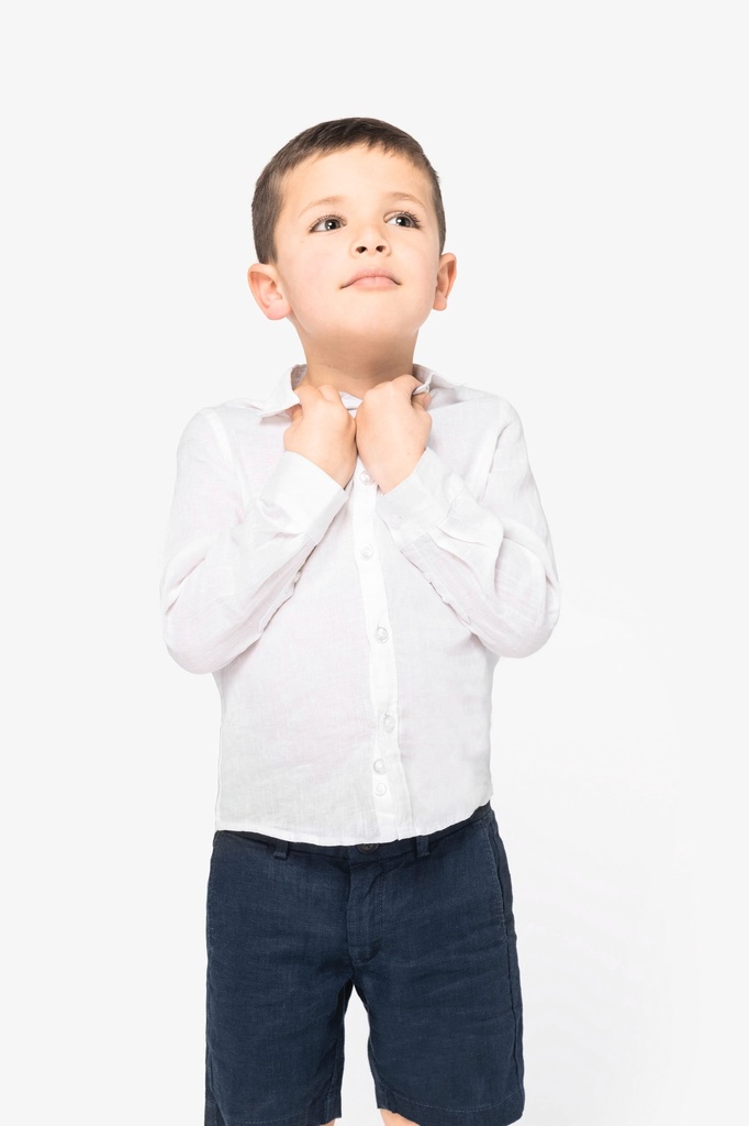 SP512 - Chemise en lin enfant - NavyBlue