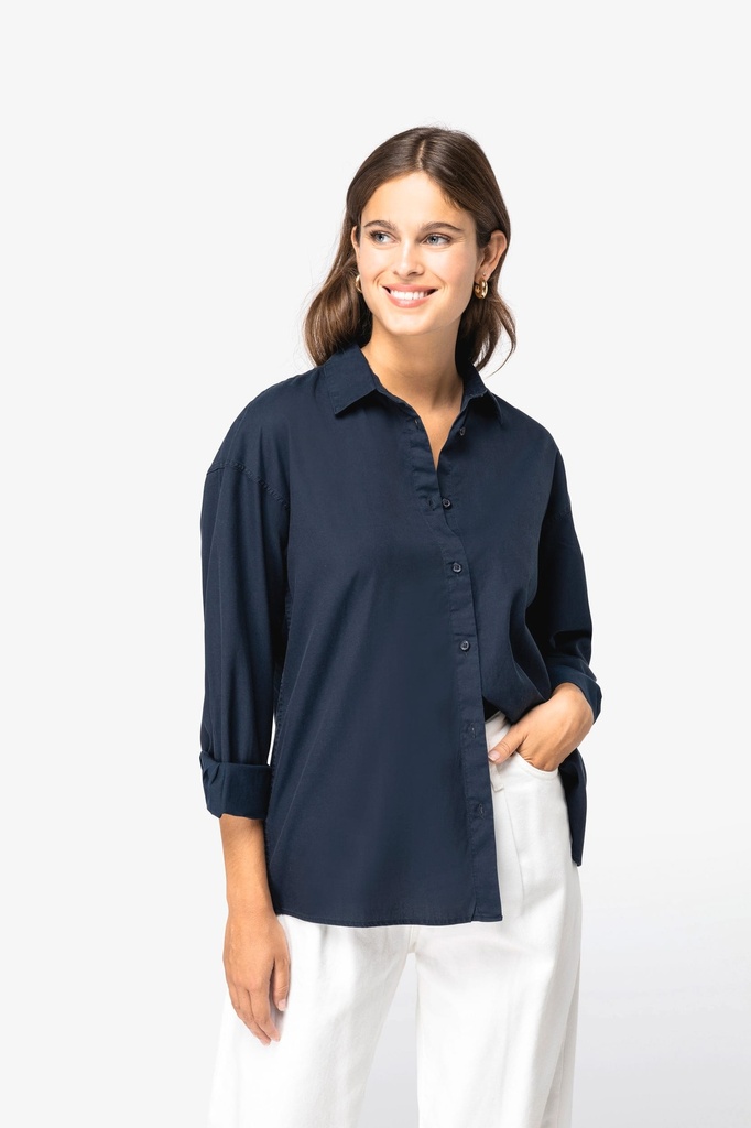 [SP515-WashedWhite-XS] SP515 - Chemise écoresponsable en lyocell femme  - WashedWhite (XS)