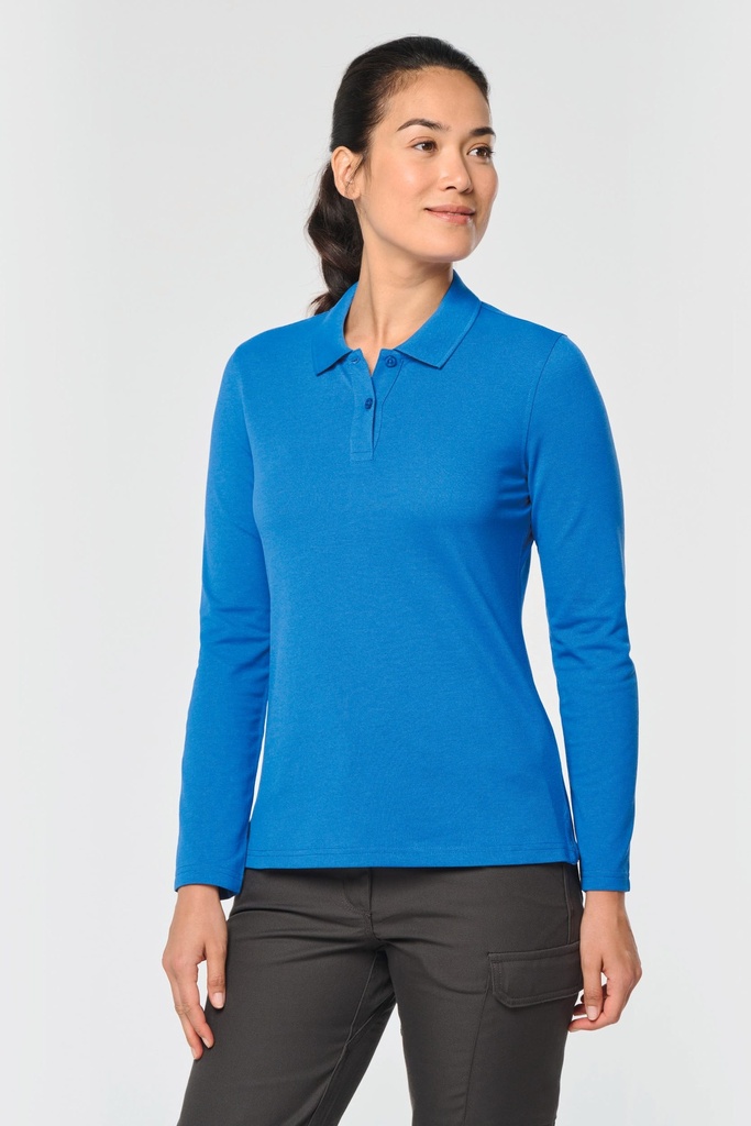 [WK277-DarkGrey-XS] WK277 - Polo manches longues femme - DarkGrey (XS)
