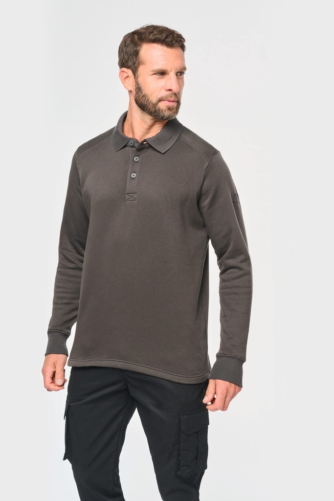 [WK4000-Navy-XS] WK4000 - Sweat-shirt col polo homme - Navy (XS)