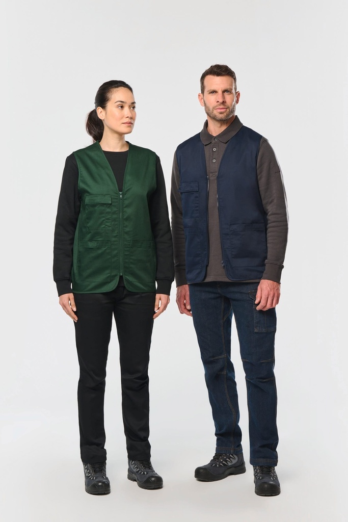 [WK608-Red-XS] WK608 - Gilet polycoton multipoches unisexe - Red (XS)