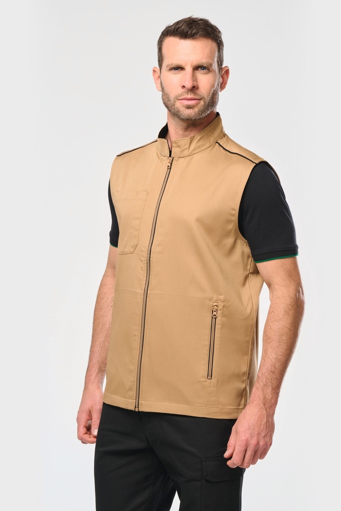 [WK6148-Black_Orange-S] WK6148 - Gilet Day To Day homme - Black_Orange (S)