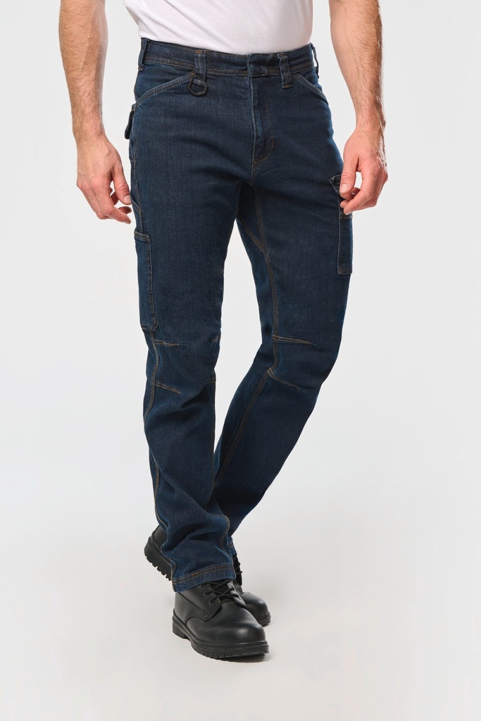 [WK705-BlueRinse-44FR] WK705 - Pantalon Denim multipoches homme - BlueRinse (44FR)