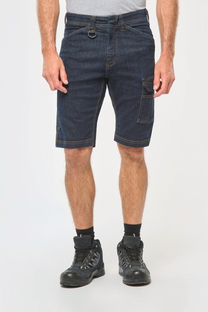 [WK715-BlueRinse-44FR] WK715 - Bermuda denim multipoches homme - BlueRinse (44FR)