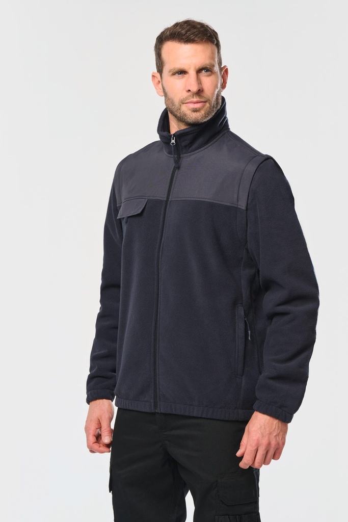 [WK9105-Red-S] WK9105 - Veste polaire manches amovibles homme - Red (S)