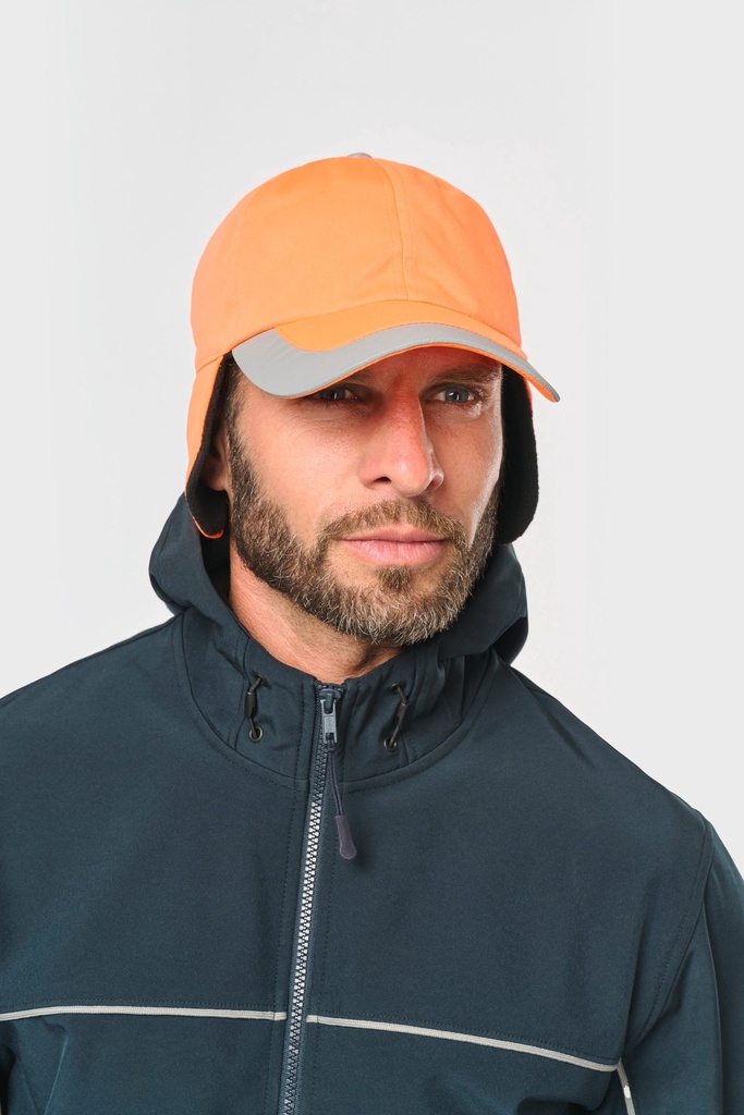 [WKP122-FluorescentOrange-OneSize] WKP122 - Casquette hiver fluorescente - 6 panneaux - FluorescentOrange