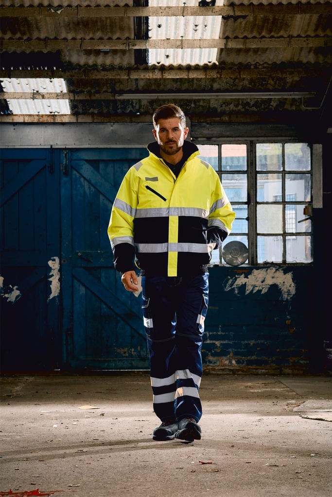 [YHVP209-HiVisYellow_Navy-S] YHVP209 - Veste Hi-vis fontaine - HiVisYellow_Navy (S)