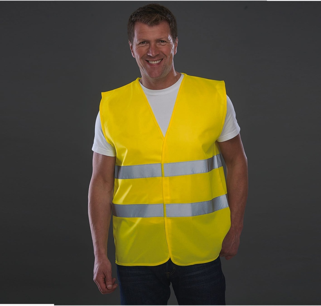 [YHVW102-HiVisYellow-M] YHVW102 - Gilet à 2 bandes haute visibilité - HiVisYellow (M)