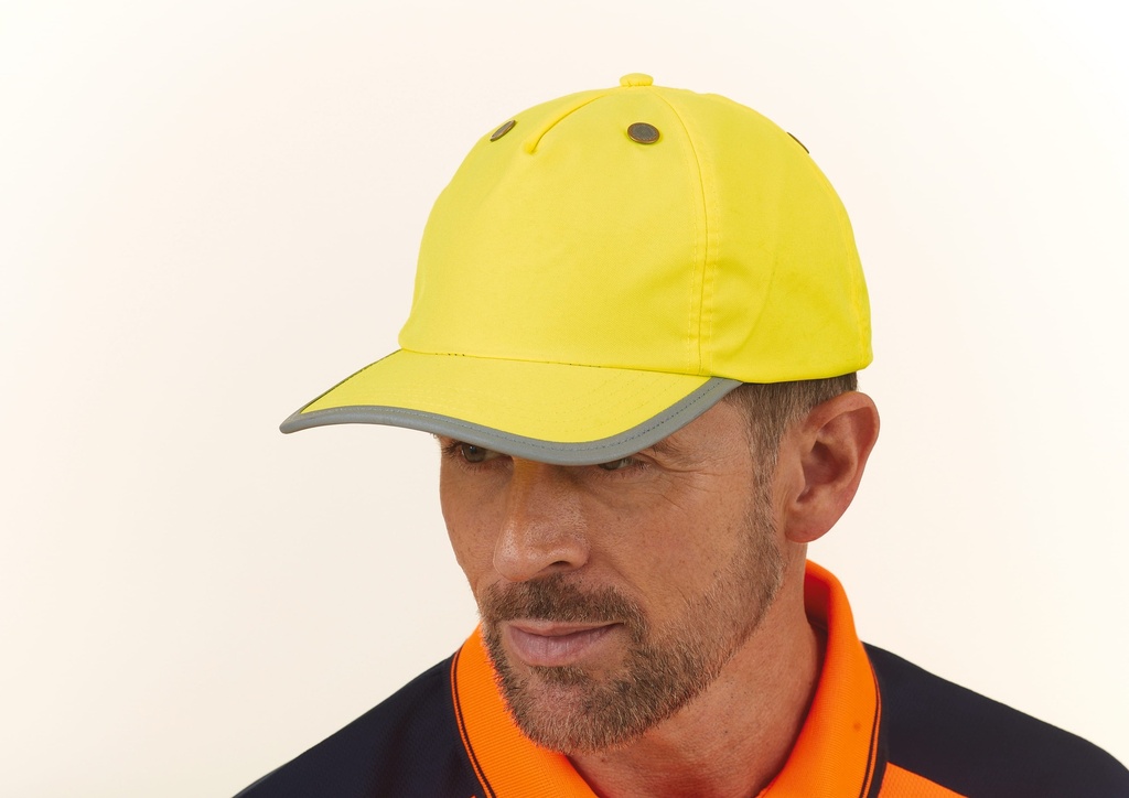 [YTFC100-Navy-OneSize] YTFC100 - Casquette de protection 5 panneaux - Navy