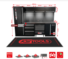 KSTools 866.6000 Système d’armoires d’atelier , plateau en acier inoxydable