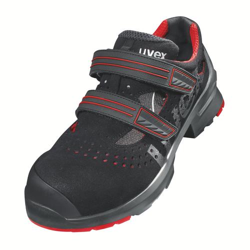 [8536.1-35] 85361 - uvex 1 Sandales S1P  noir, rouge Largeur 10 (35)